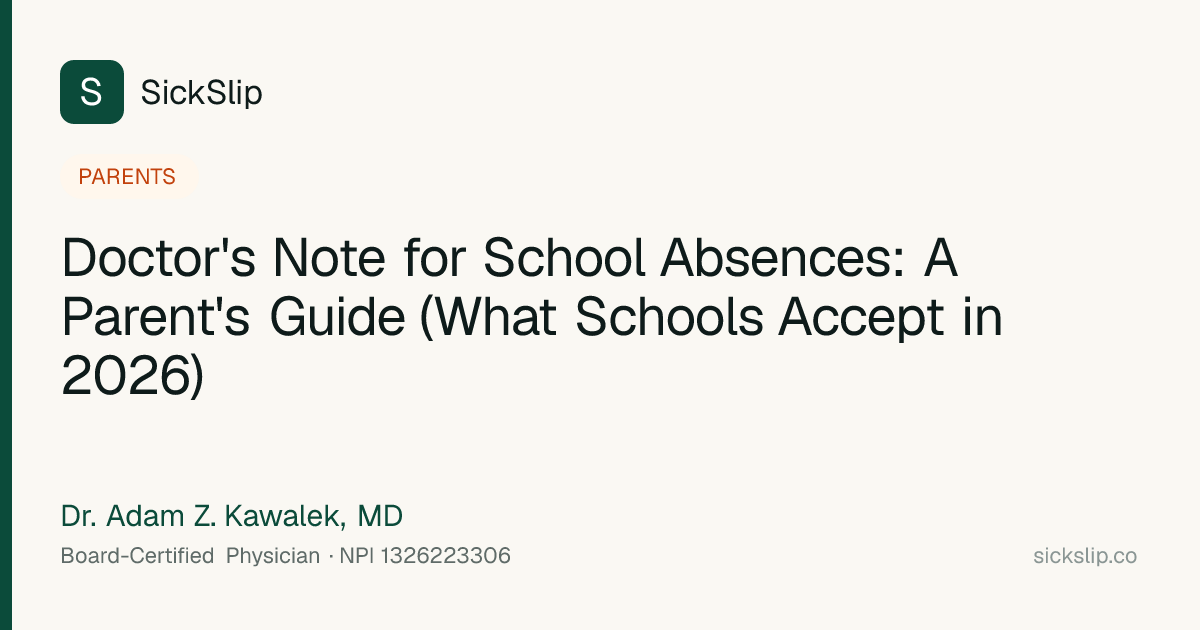 Doctor's Note for School Absences: A Parent's Guide (What Schools ...